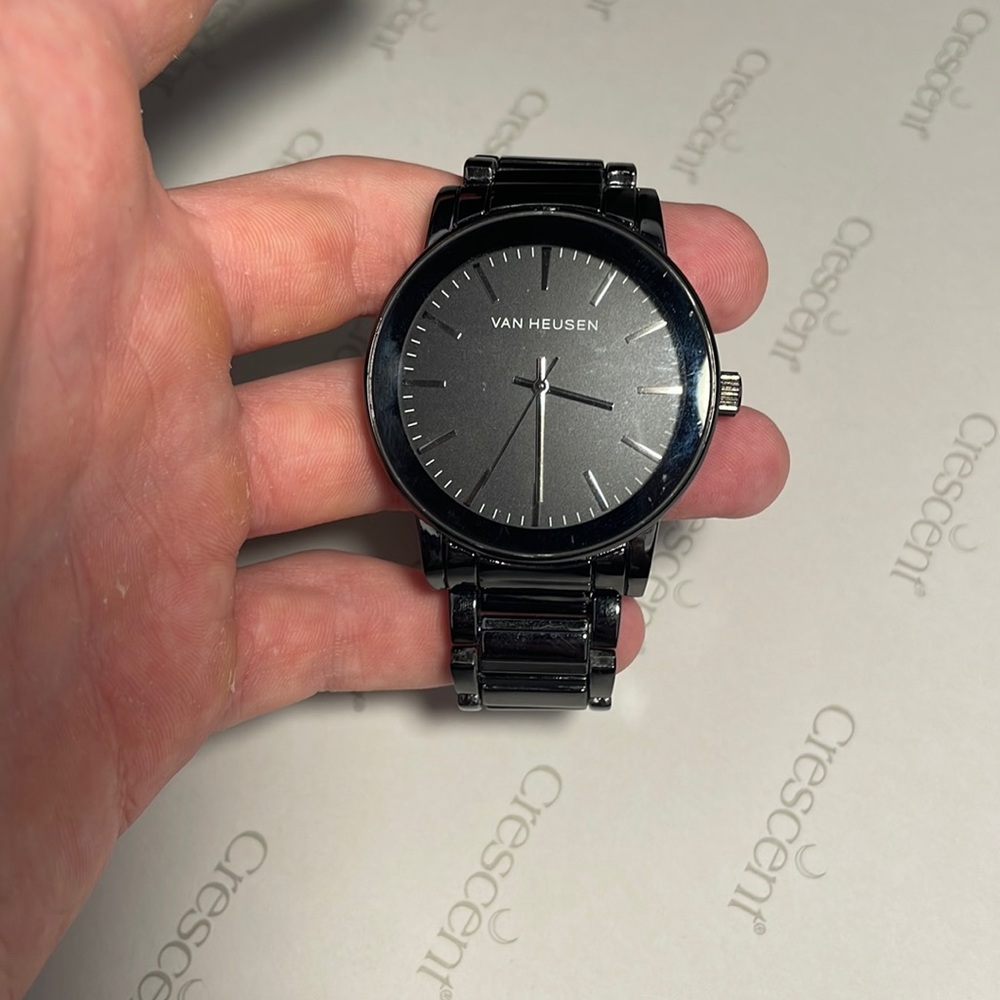 Black Van Heusen Watch (battery needs replaced)